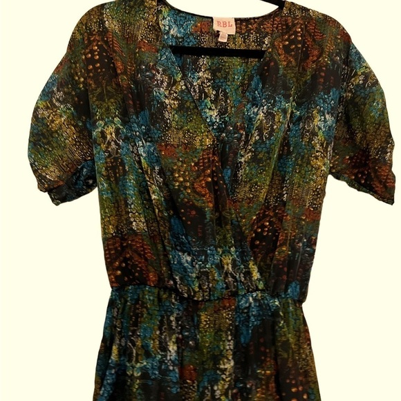 RBL Rory Becca Print Surplice Jumpsuit XS - Picture 3 of 6